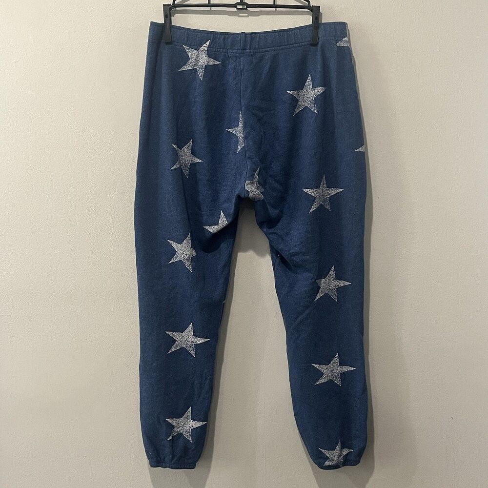 MONROW Side Stars Sporty Sweatpants Women’s Medium‎ Blue Joggers Loungewear